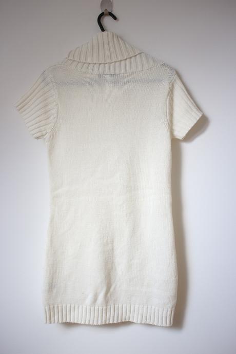 Biele zimné svetrové šaty s rolákom, esmara,s