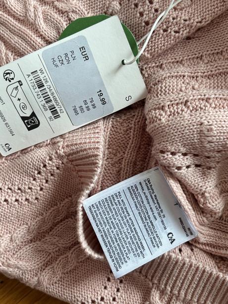 Ružový bavlnený pulóvrik c&a, c&a,s