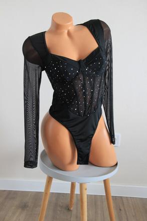 Čierny body top, s/m, s