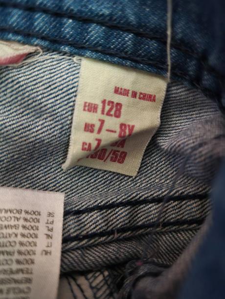 Riflové dievčenské kratasy na traky, h&m,128