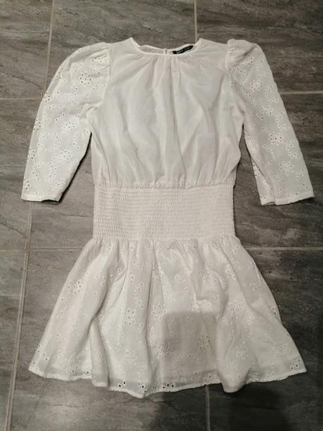 Madeirové maslovobiele šaty vm, podšívka na sukni, zara,m