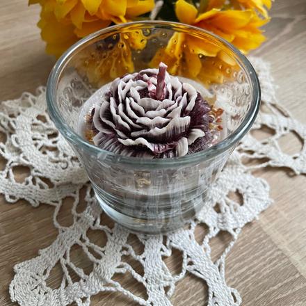 Sviečka v skle čokoládová pivónia, 