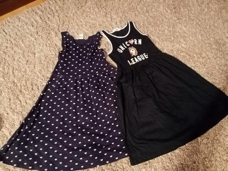 2x letné šaty 122/128, h&m,122