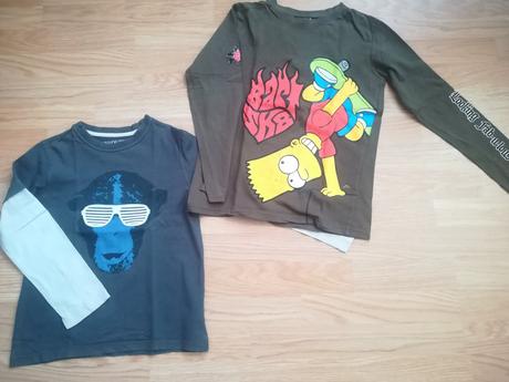 Chlapčenské tričká dlhý rukáv simpson 2 ks, 140
