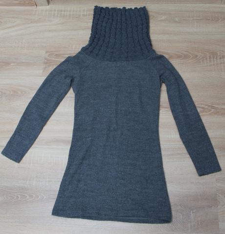 Tmavošedý predĺžený sveter, l