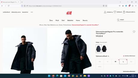 Lyžiarska bunda hm, zimná bunda hm, h&m,l