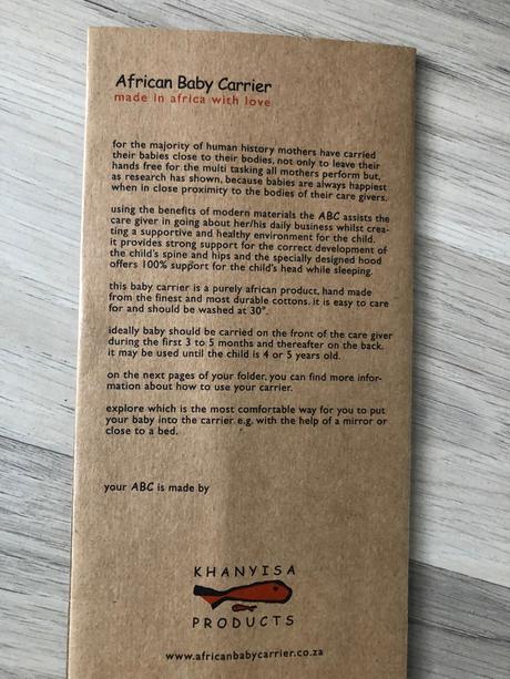 Nosic, african baby carrier