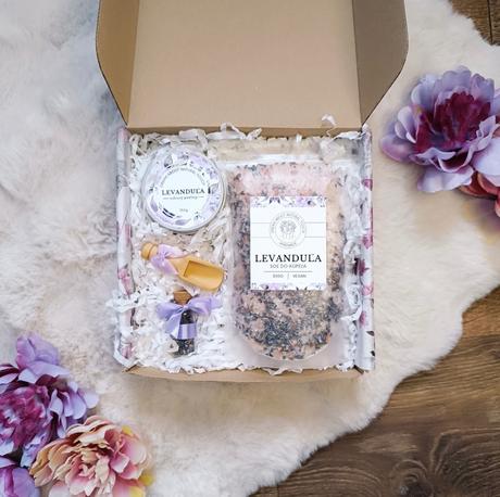 Luxusny handmade set levanduľa-soľ do kúpeľa,peeli, 