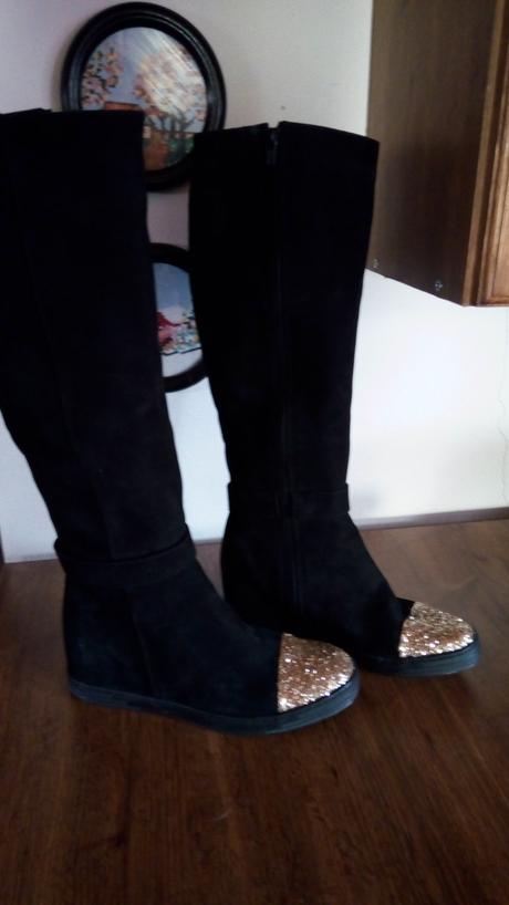 Cizmicky z pravej koze so zlatou spicou,dvapouzit, 40