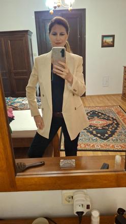 Dvojradové béžové sako boss - 34, hugo boss,xs