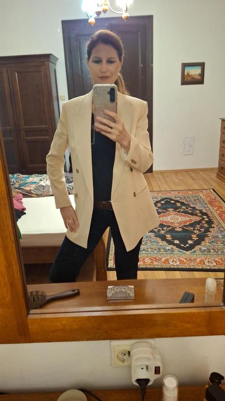 Dvojradové béžové sako boss - 34, hugo boss,xs