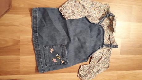 Set riflová sukňa+košela, next,86