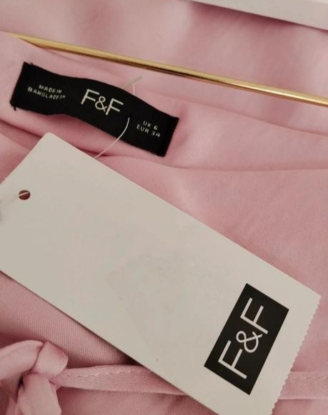 F&f púdrovoružová saténová maxi sukňa, f&f,34