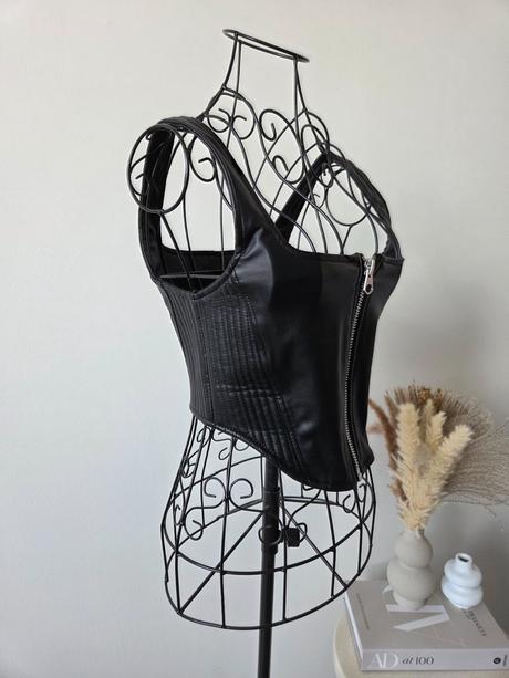 Bershka koženkový top xs, bershka,xs