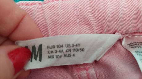 Ružové riflové kraťasy, h&m,104