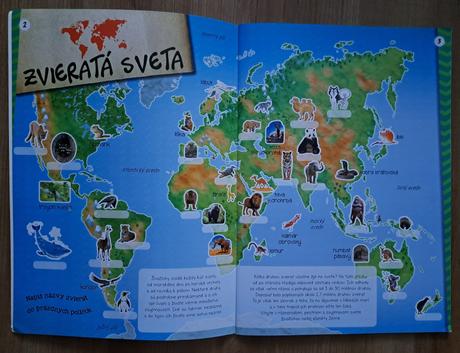 Môj atlas zvierat + nálepky, mapa, 