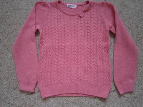 Ružový pulovrík, h&m,128