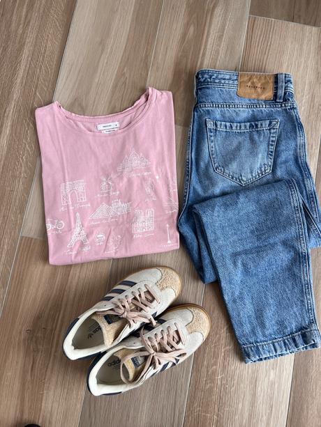 Pudrové tričko, reserved,m