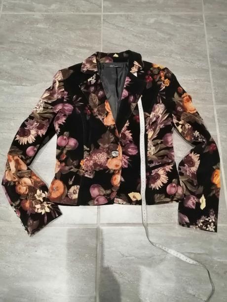 Kvetované sako v38 bavlna elastan, 38