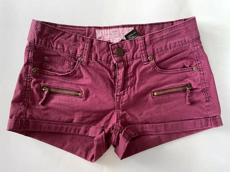 H&m bordové mini mikro šortky 34, h&m,xs