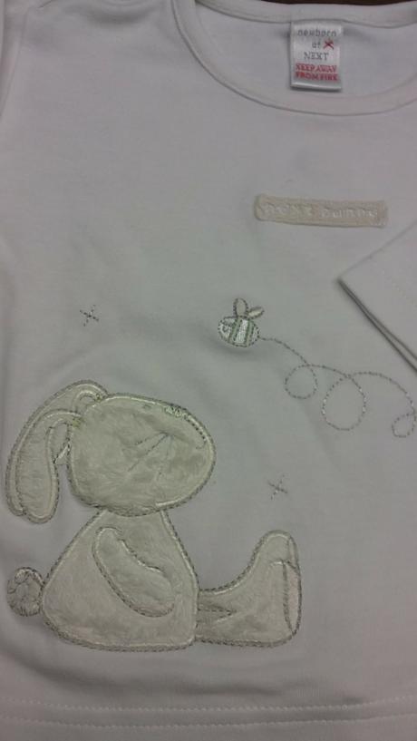 Biele tričko so zajkom,zn.next,vel.3-6mes., next,68