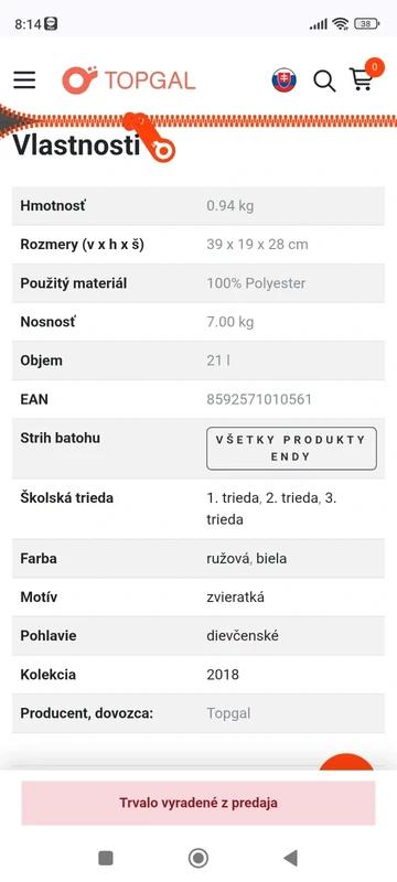 Školská taška s obrázkami zvieratiek,