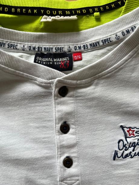 10 ks bavlnene znackove tricka s dlhym rukavom, original marines,158