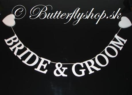 Závesná girlanda "bride & groom",