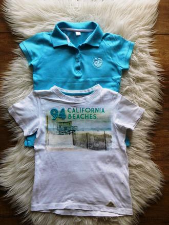 2ks kvalitné bavlnené trička 122-128 h&m, h&m,122