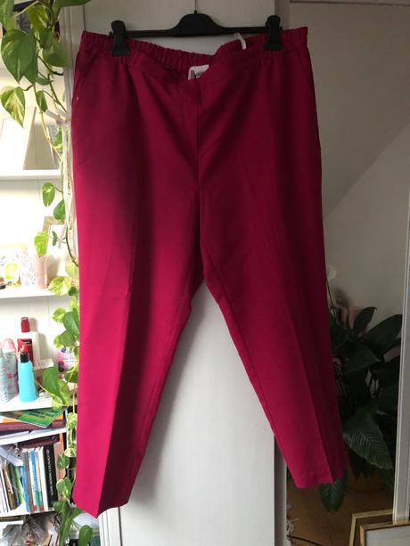 Ružové elegantné nohavice/ oblekové nohavice, 5xl