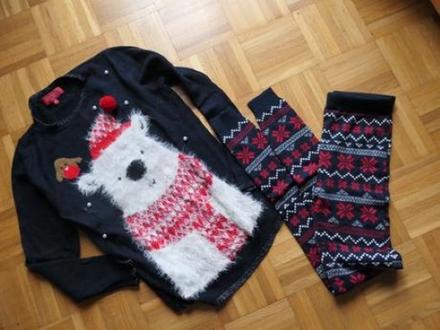 Perfektny damsky komplet sveter next+teple leginy, next,m