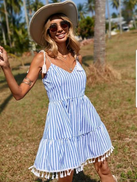 Šaty pásik poštovné zdarma, l / m / s / xl / xs