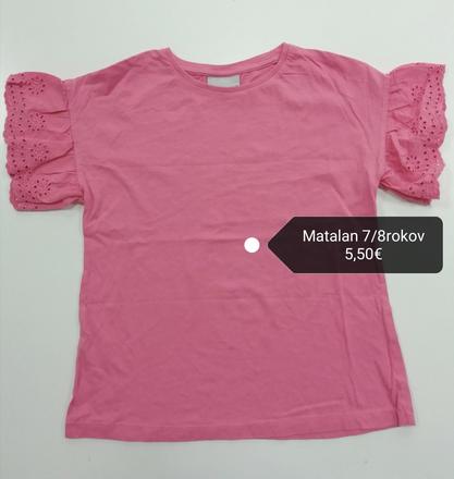 Ružové tričko blúzka s madeirou, matalan,128