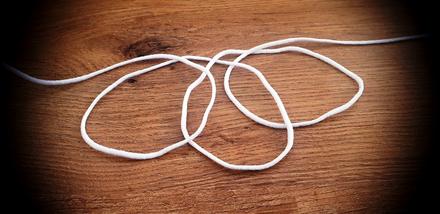 Gumička - 3 mm biela - originál na šitie rúšok, 