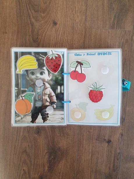 Pracovný zošit na suchý zips pre chlapčeka od 1 ro,