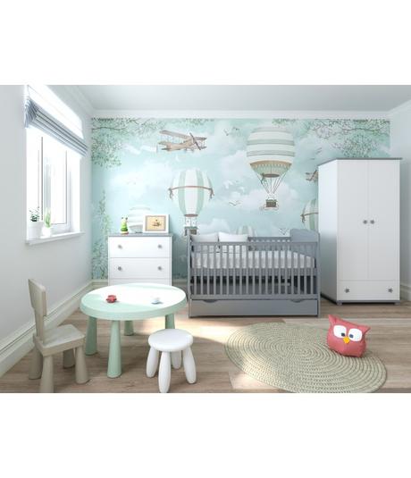 Detská postieľka isabel 3v1, 140x70 cm, sivá, šírka (cm): 70,dĺžka (cm): 140