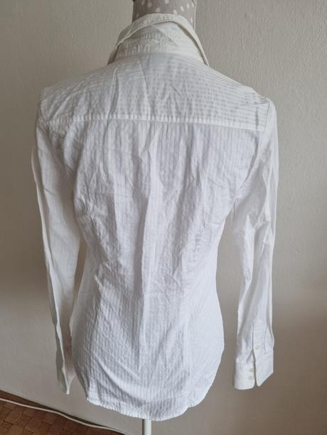 Biela bluzka hm s pasikmi 40, h&m,38