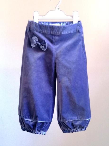 Zamatové nohavice s mašľou, name it,92