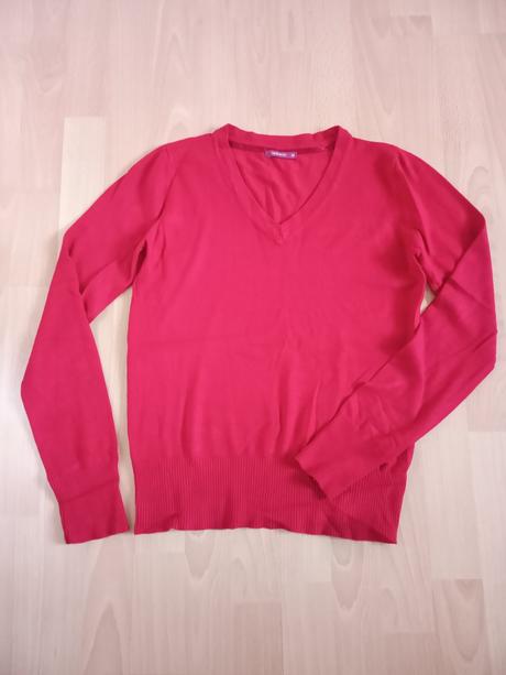 Červený pulóver cons jeans, m