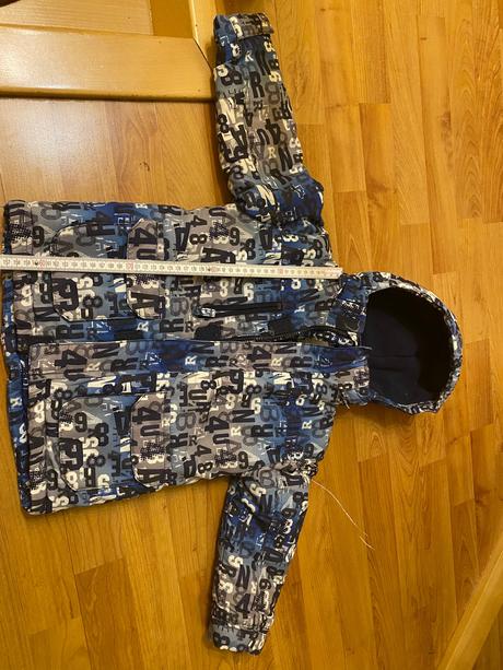 Zimná bunda + oteplovačky, 98