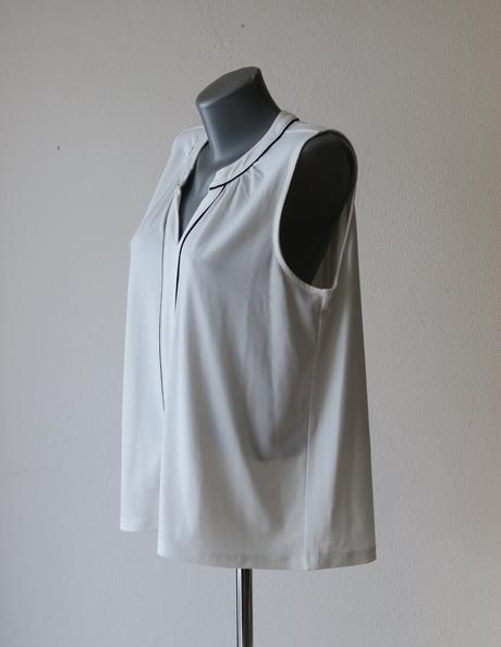 Elegantná biela blúzka h&m s čiernym lemovaním, h&m,l
