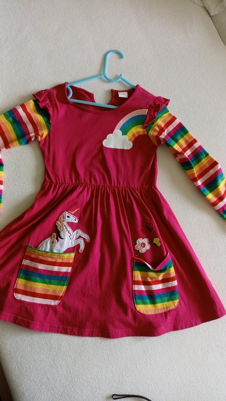 Bavlnené dúhové šaty veľ. 128, 128