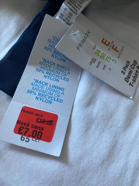Predám nové podprsenky, primark,75f