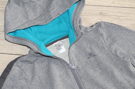 Sivá mikina zips, decathlon,128