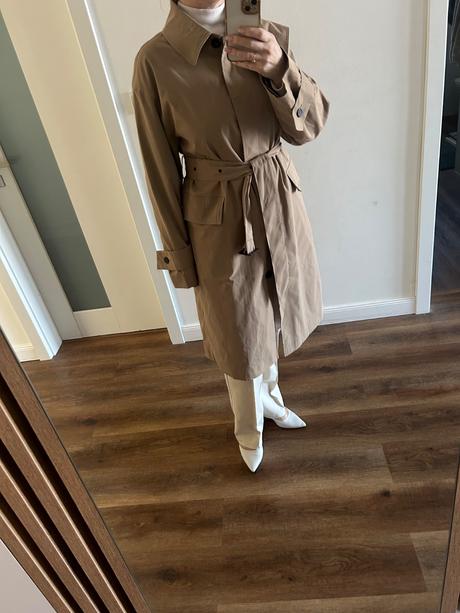 Cream oversize trenčkot, 38