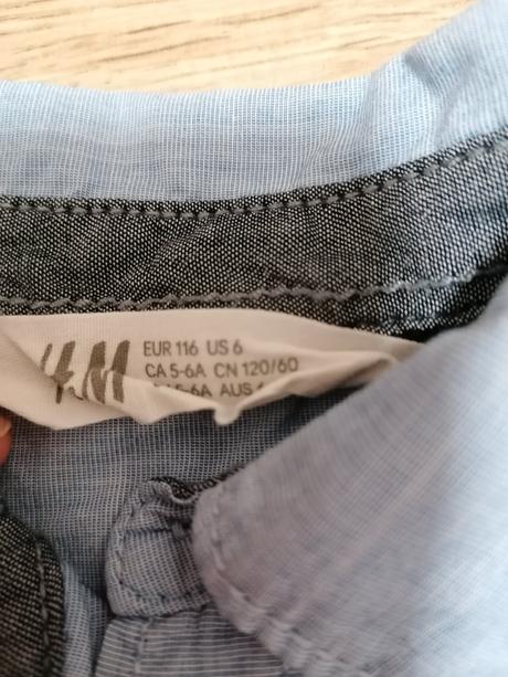 Košeľa modra, h&m,116