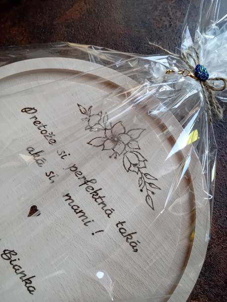 Doska kruh - vypaľované venovanie, 