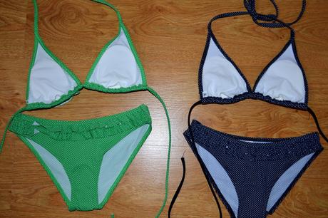 Dámske dvojdielne plavky s fodričkami, 36 - xs