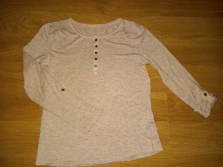Tenké triko s roll-up rukávmi 134/140, c&a,134