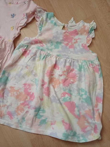 2x nové bavlnené šaty v.74/ 6-9mesiacov, h&m,74